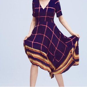 HD in Paris: Blue and pink striped pane midi dress